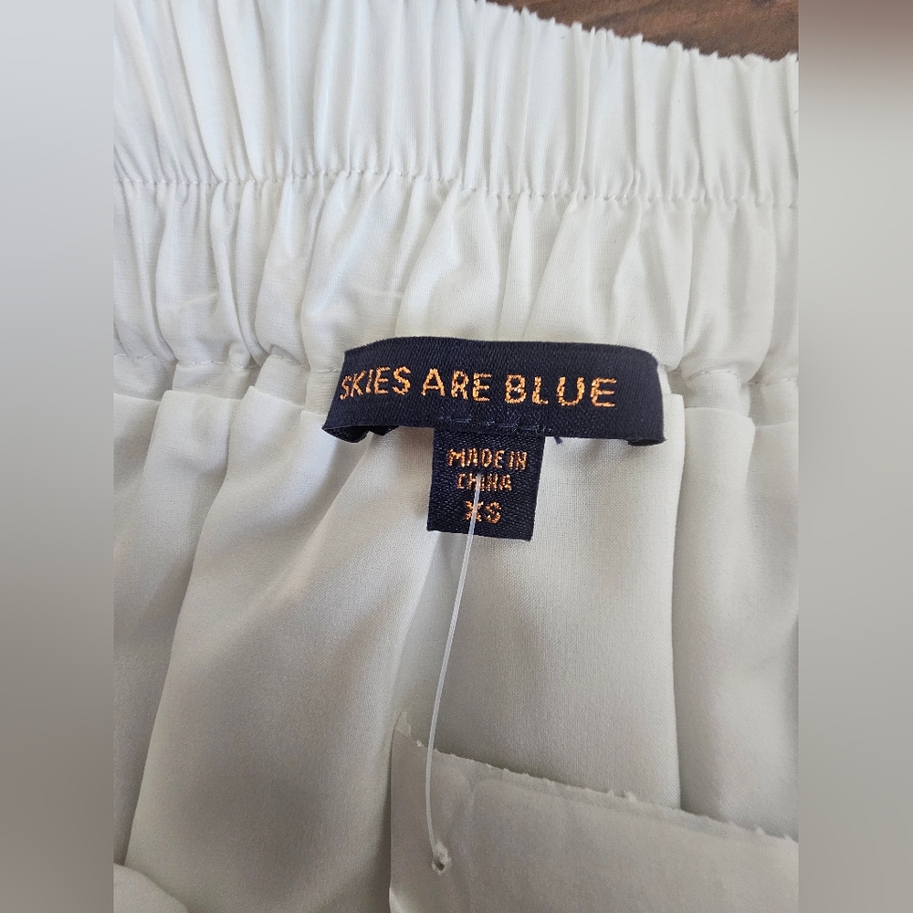 Skies Are Blue Cotton White Bubble Skirt Women's Size X-Small NWT - Picture 3 of 7